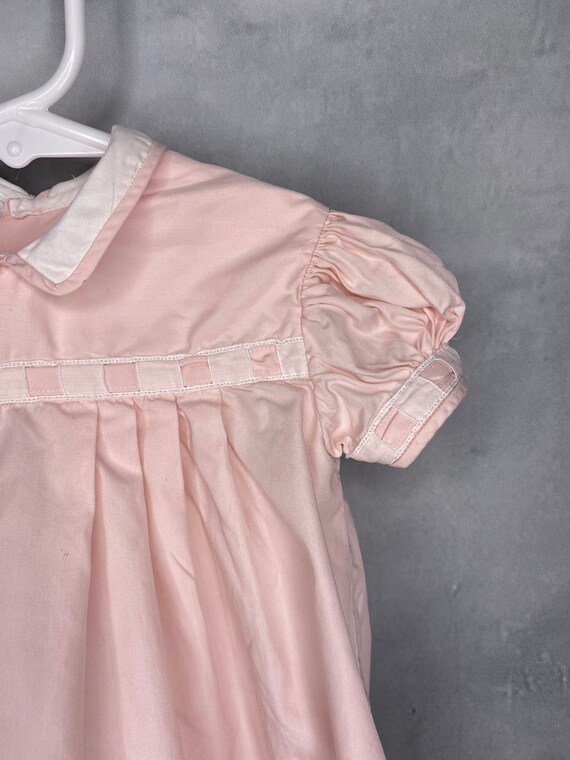 50's Vintage Baby Dress, Vintage Pink Cotton Baby Dress, Short Sleeve Baby Dress, Sax Fifth Avenue Baby, 6 months, 9 Months, 12 Months View 5