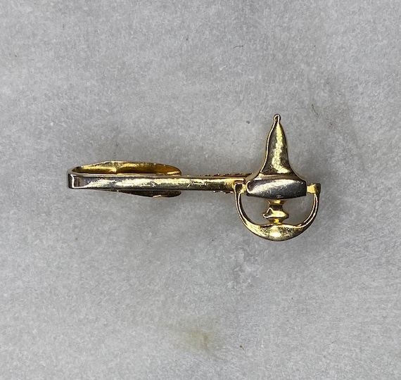 70s Door Knocker Tie Clip, Vintage Tie Clip, Hick… - image 1