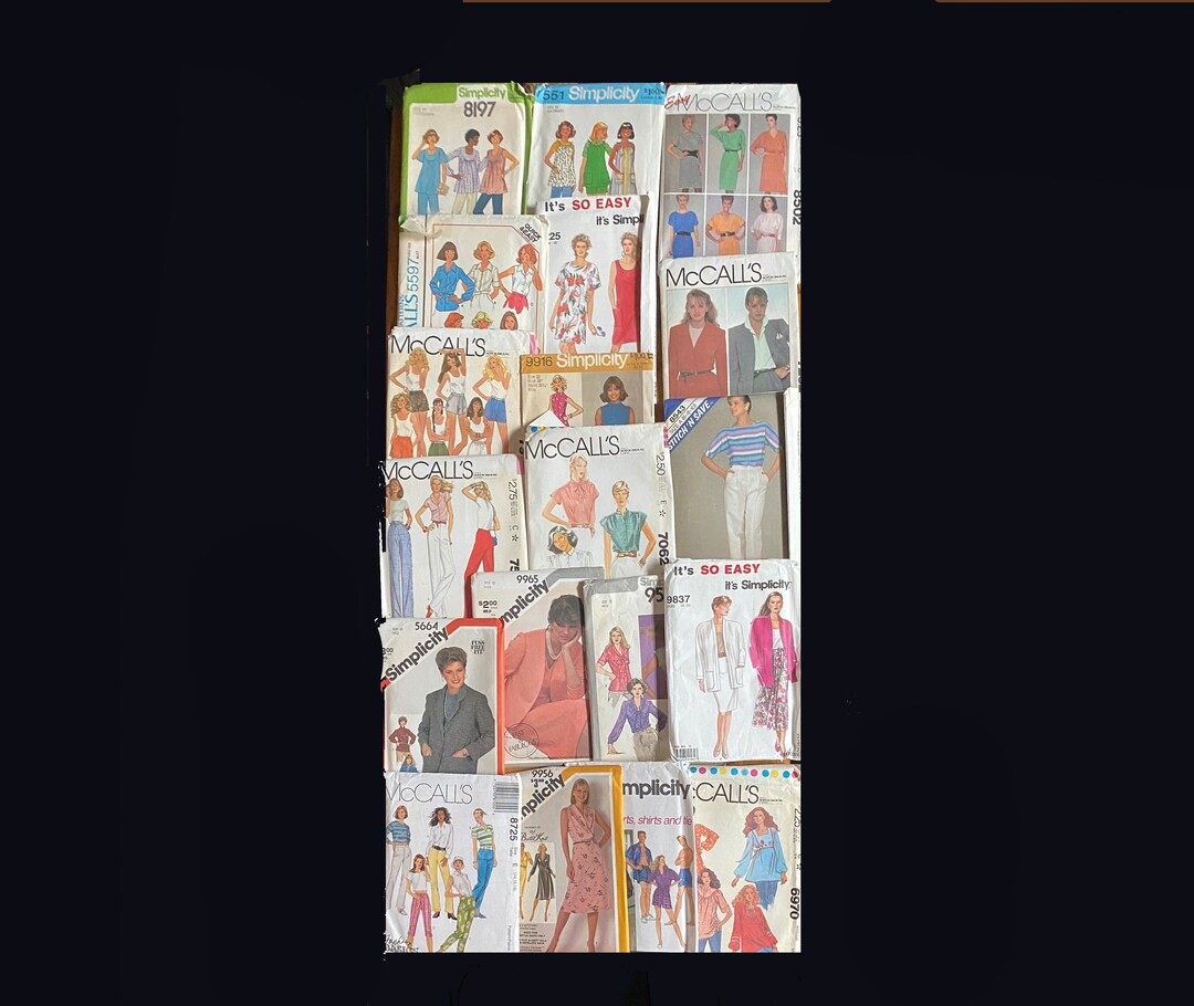 Sewing Pattern Lot, 19 Patterns From the 80's and 90's - Etsy
