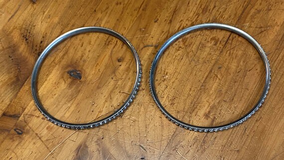 80's Pair of Stacking Rhinestone Bangles - image 3