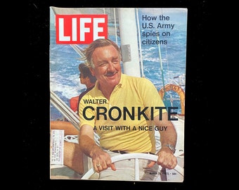 Vintage Life Magazine, March 26 1971 Issue, Walter Cronkite, Great White Sharks