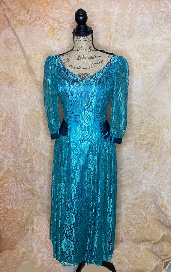 Vintage 80's Bridesmaid Dress, 80's Prom Dress, S… - image 2