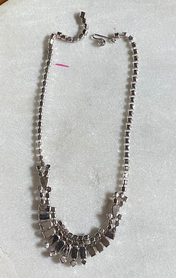 50's Rhinestone Bib Necklace, Choker - image 5