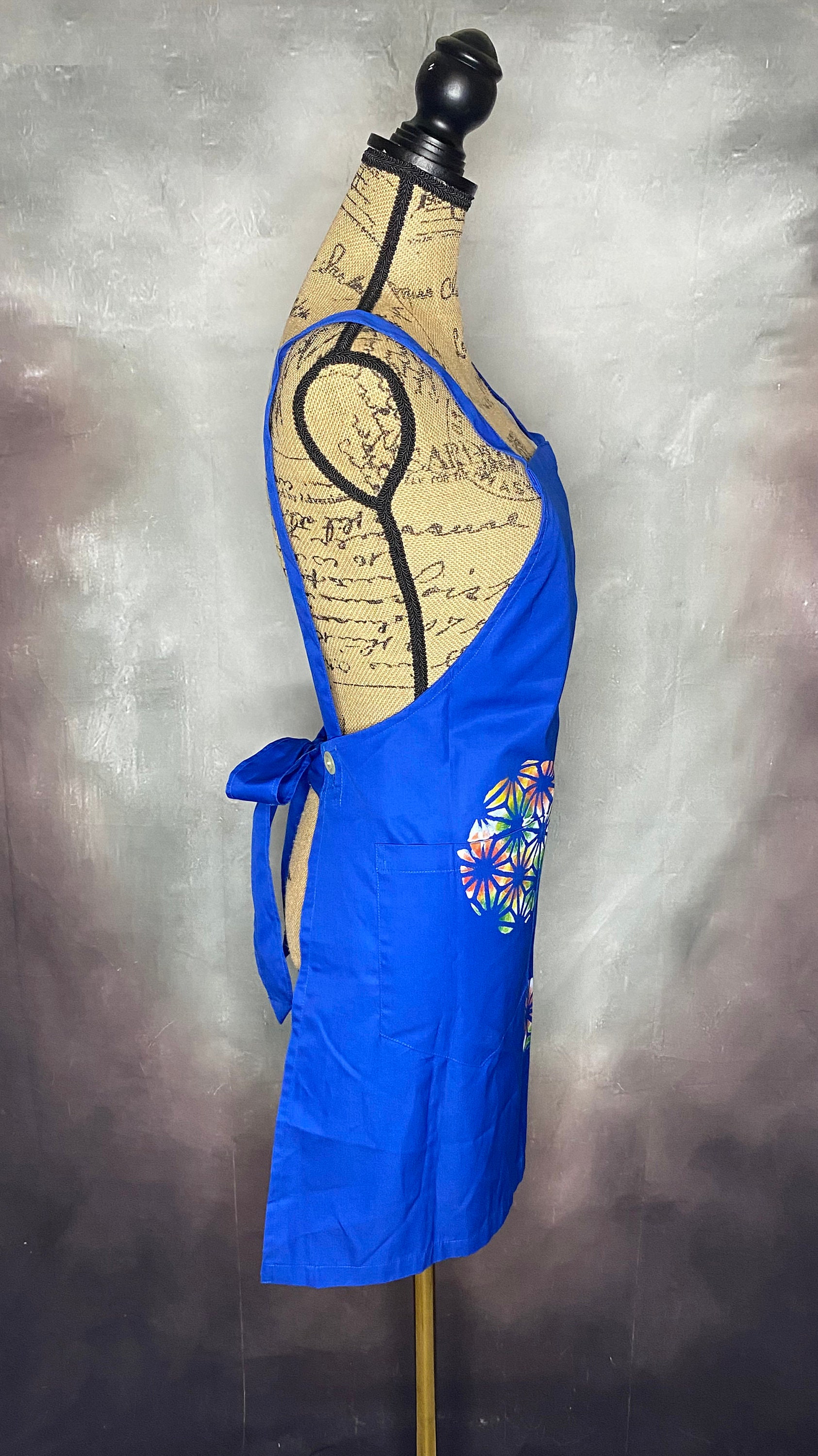 ヴィンテージ エプロン、手描きエプロン、ビブ エプロン、パン屋の