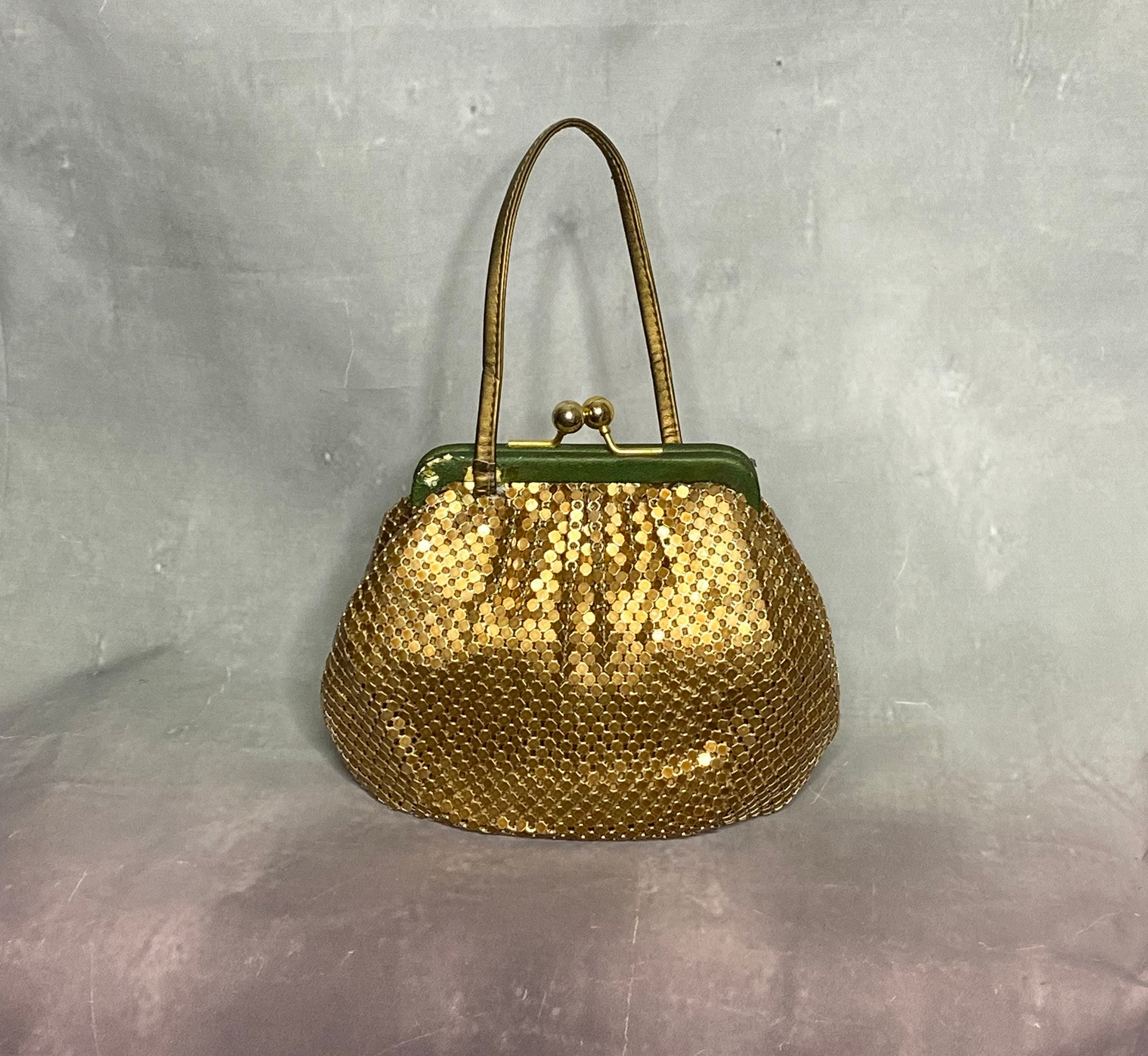 Gold mesh handbag sale