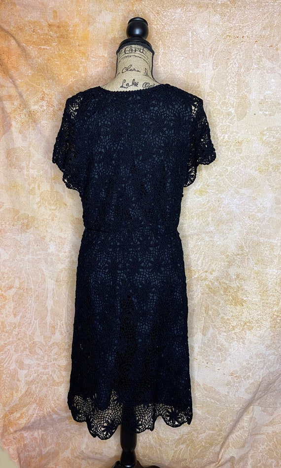 Vintage Black Lace Midi Dress, Summer Black Lace … - image 5