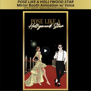 Mirror Photobooth Animation with Voiceover - Pose Like a Movie Star - Vertical