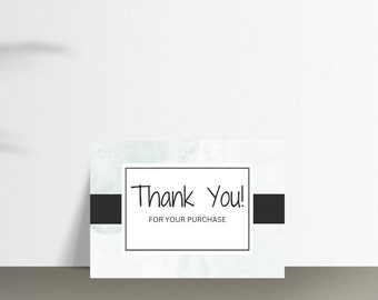 Eenvoudige en elegante 'Bedankt voor uw aankoop'-kaart