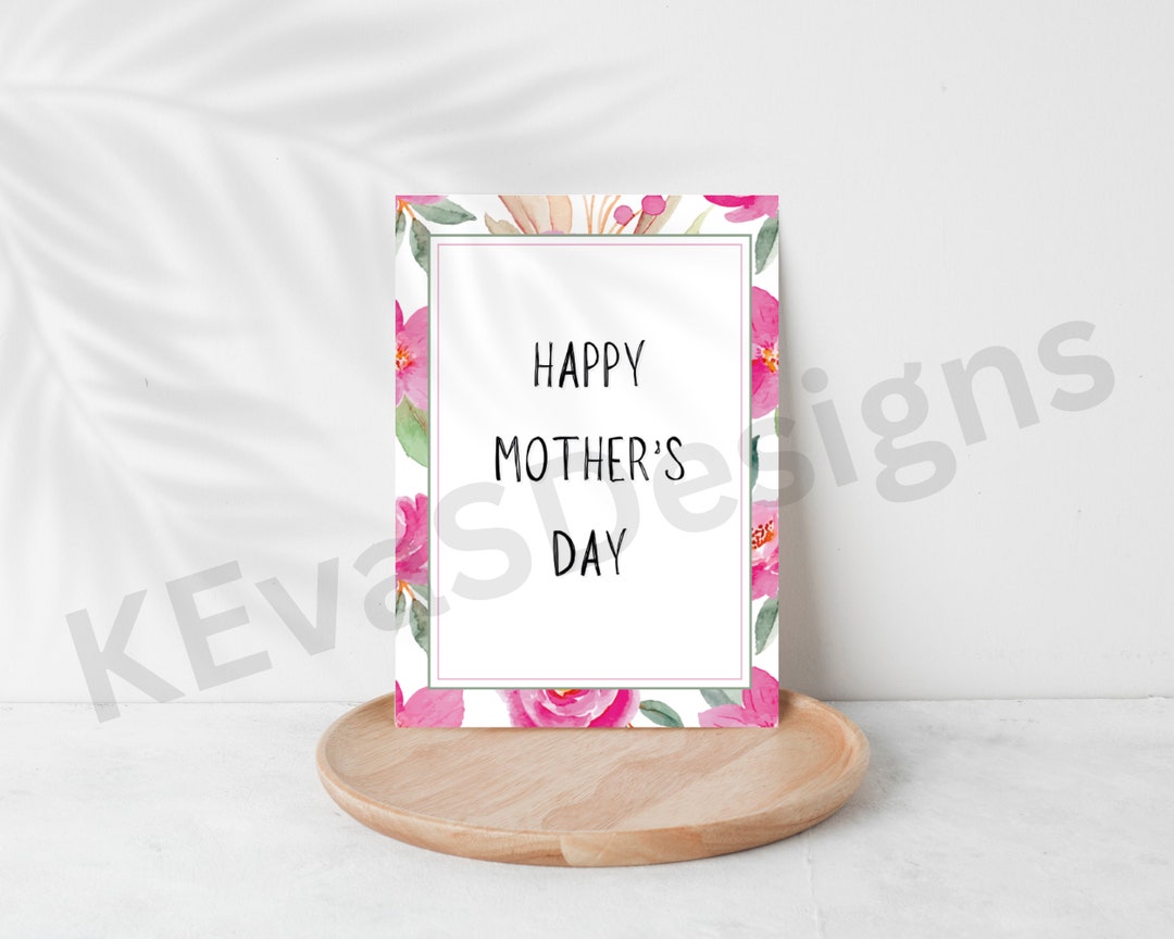 Happy Mother's Day Card Template | Instant Download PDF | Foldable - Etsy