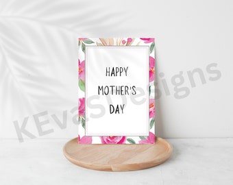 Happy Mother's Day Card Template | Instant Download PDF | foldable