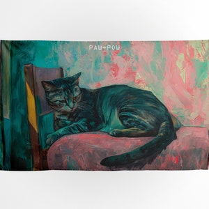 Wall Tapestry Cat, Playroom Wall Decor