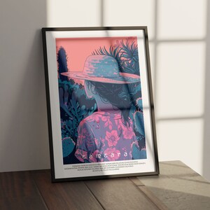 Samsara Woman Cactus Poster - Stampa artistica da parete moderna e colorata su carta patinata opaca speciale, stampa artistica da parete botanica incorniciata per soggiorno