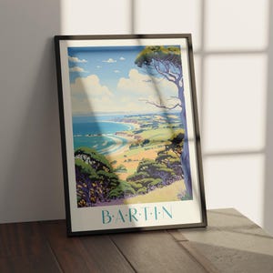 Bartın Türkiye Reiseposter – wo kommst du her? - Reiseplakat Wandkunst, Vintage Küstendruck, gerahmt und Größenoption