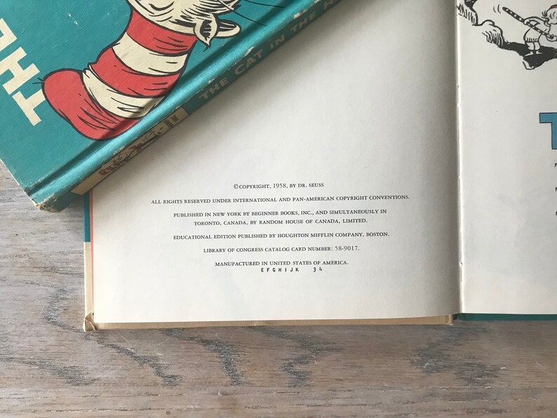 1958 Book Club Edition The Cat In The Hat Comes Back