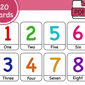 Montessori game, Montessori cards, Flash cards, Learning cards, PDF file, Numbers cards, For children, art cards