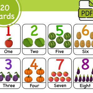 Montessori game, Montessori cards, Flash cards, PDF file, Numbers cards, For children, art cards, Cards for playing, Game for children