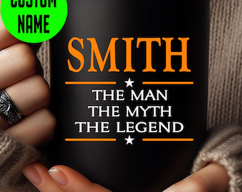Custom Name Mug - Personalized Gift for Him - The Man The Myth The Legend Cup - Christmas or Birthday Gift