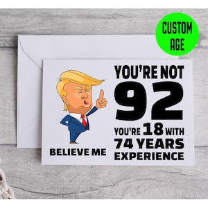 Funny 92nd Birthday Card - 92nd Birthday Card - Funny 92nd Birthday Gift - 92nd Birthday Gift - Custom Birthday Card