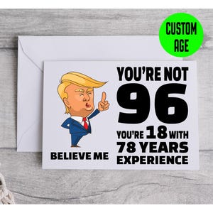 Funny 96th Birthday Card - 96th Birthday Card - Funny 96th Birthday Gift - 96th Birthday Gift - Custom Birthday Card
