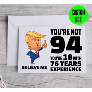 Funny 94th Birthday Card - 94th Birthday Card - Funny 94th Birthday Gift - 94th Birthday Gift - Custom Birthday Card