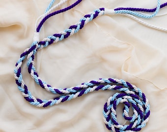 Trenza Trinity Handfasting - trenza de trinidad celta, cordón de 3 hebras, cordón personalizable, trenza de boda pagana en marfil, lila y azul claro