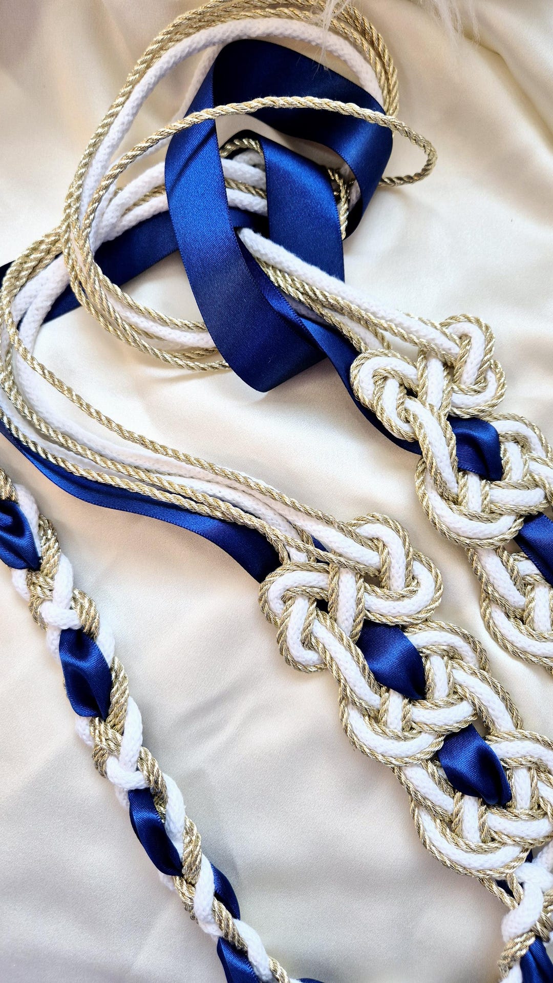 Handfasting Cord: Celtic Knot, Silk Ribbon & Organic Cotton - Etsy