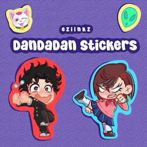 Dandadan Cute Anime Character Chibi Stickers! Star Holographic!