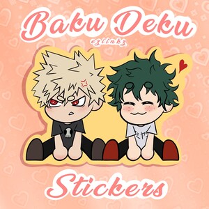 Bakoe Deku holografische stickers!! Bakugo en Izuku hart holo stickers!