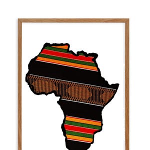 AFRICA MAP continent painting