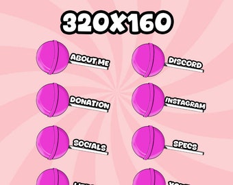 8 Lollipop Panels für Twitch