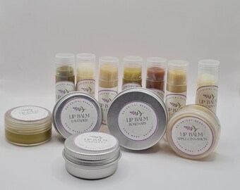 LIPPENBALSAM mit Lavendel, Kalendula, Rosmarin, Apfel-Zimt, Zimt.