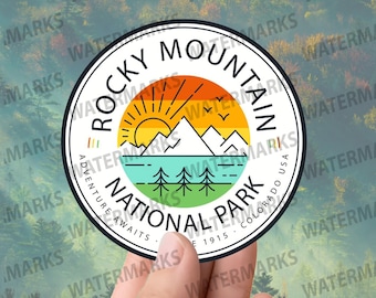 Rocky Mountain National Park Sticker: Retro Colorado Travel Decal