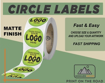 Custom Round Logo Labels 2 inches Waterproof Stickers for Product Packaging