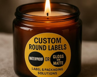 Etiquetas redondas personalizadas: pegatinas impermeables con logotipos brillantes o mate
