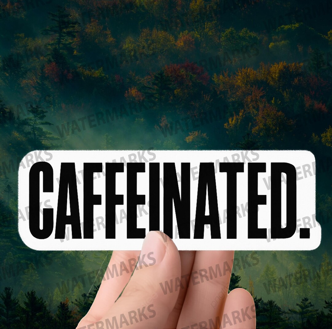 Caffeinated Coffee Sticker Bold Minimalist Vinyl Decal for Laptop - Etsy