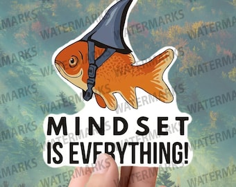 Motivational Fish Sticker: Funny Shark Fin Vinyl Decal