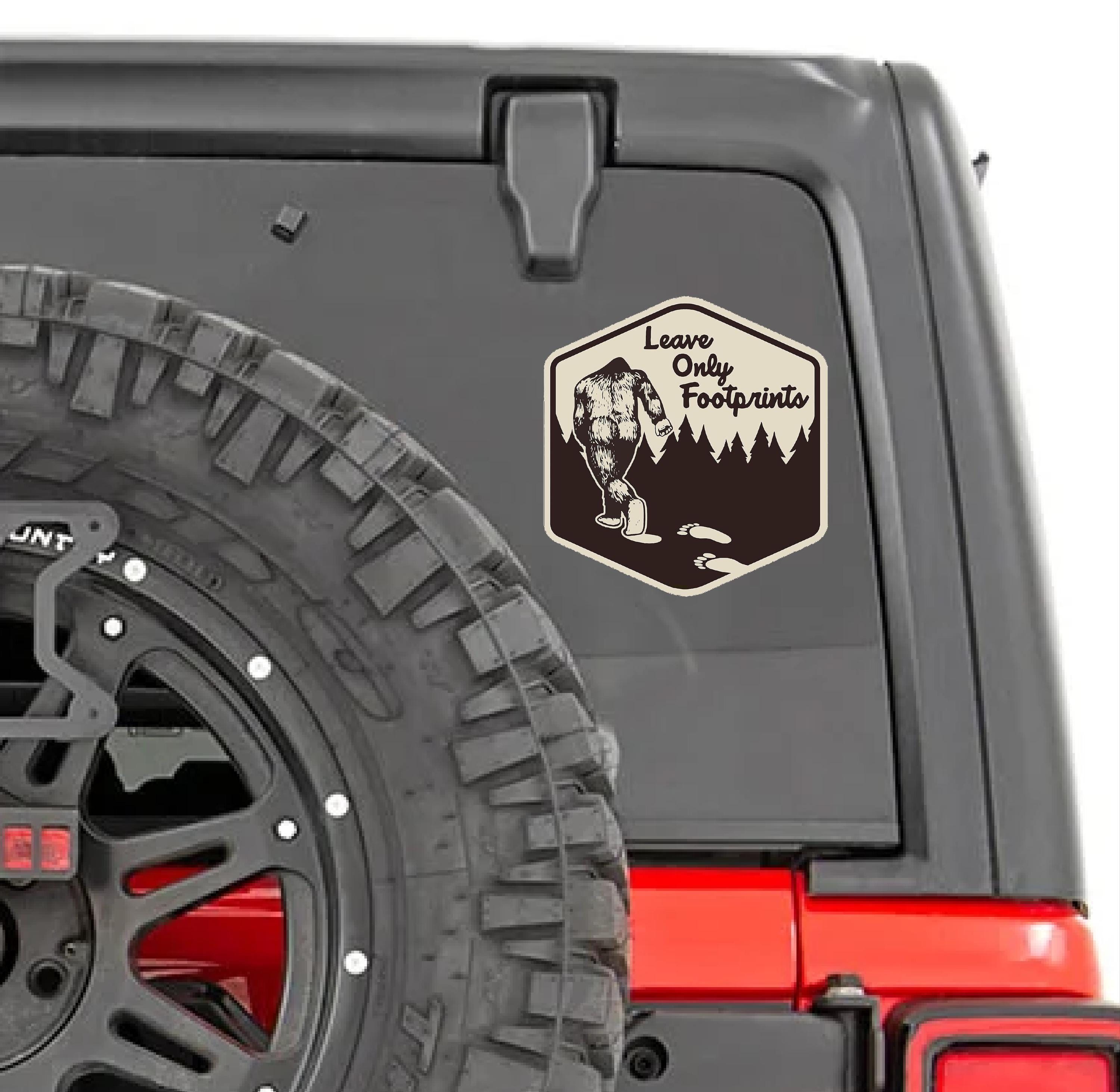 Cpv Sticker Bigfoot Leave Only Footprints Sticker - Retro Wilderness Hiking Vinyl ...