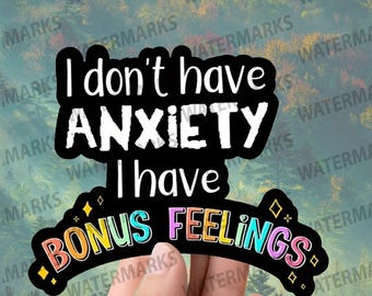 Funny Anxiety Sticker Rainbow Mental Health Vinyl Decal