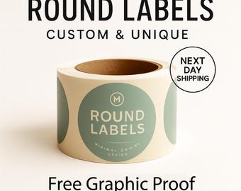 Rollo de etiquetas redondas personalizadas: pegatinas con logotipo para productos - Envío al día siguiente