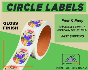 Custom Round Labels: Waterproof Logo Stickers for Jars, Bottles - 2.5"