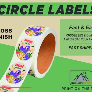 Custom Waterproof Round Labels: Print Your Logo, 2.5-inch Roll