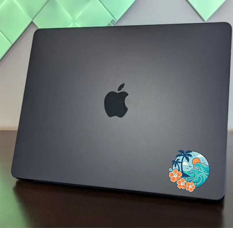 Tropical Beach Sticker: Waterproof Vinyl Decal for Laptop, Water Bottle ...