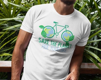 Save the planet casual Fiets Shirt, Mountainbike Shirt & meer. Perfecte Fietscadeaus en fietskleding voor fiets vaders en meer! Unisex