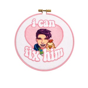 Jag kan fixa honom, Stardew roligt handbroderimönster: ringkonst, sömnad, nyckfullt handarbete (digital nedladdning, 6 storlekar ingår) ringkonst