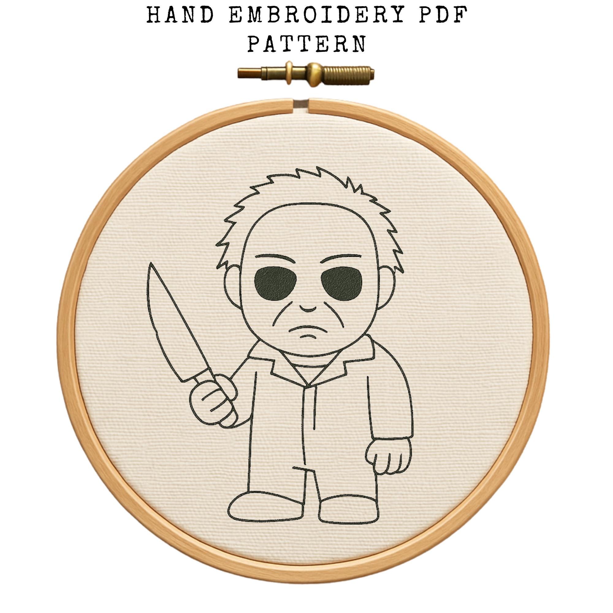 Kawaii Myers Embroidery Pattern: Slasher Horror Needlework (digital ...