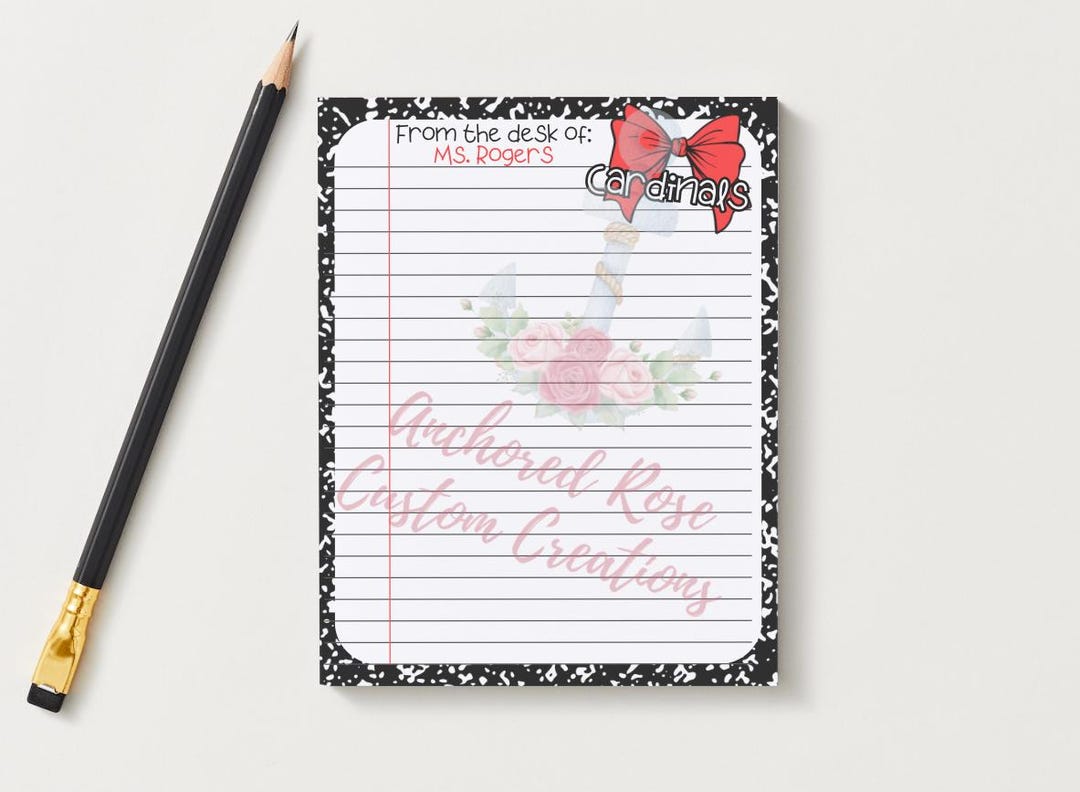 Custom School Spirit Note Pad (digital File) - Etsy Canada