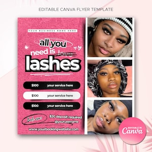 Lash Flyer Lashes Deal Flyer Lash Booking Template Cluster Lash Flyer Lash Sale Flyer Template for Lashes DIY Lash Tech Flyer Eyelash Flyer