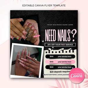 Nail Flyer DIY Nail Tech Flyer Nail Special Deal Flyer Nail Flyer Bookings Nail Tech Booking Flyer Nail Book Now DIY Nail Deal Booking Flyer