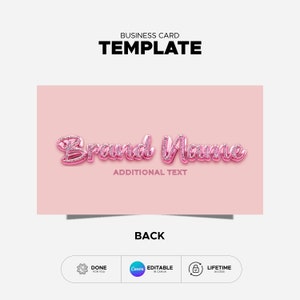 Beauty Salon Business Card Template Editable Canva MUA Beauty Business Card Template Pink Beauty Salon Card Template DIY Hair Business Card