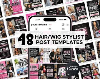 Wig Flyer, Hair Flyer, DIY Wig Flyer Bundle, Hair Stylist Flyer, DIY Wig Flyer Template, Hair Booking Flyer, Wig Install, Hair Flyer Bundle